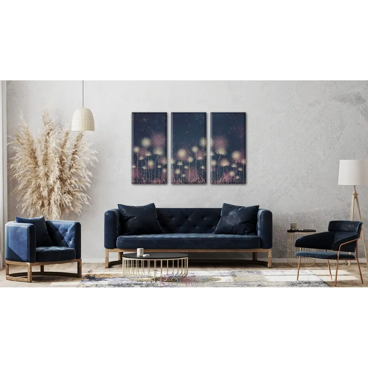 Дизайнерская модульная картина Citydecor Невесомость арт. 7.222 (3 модуля) 75x117 см