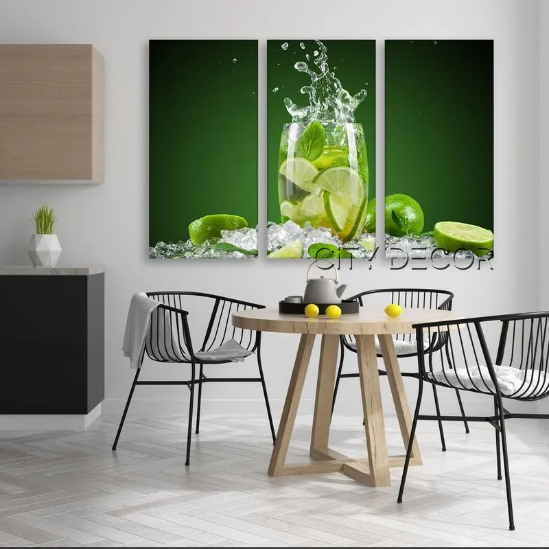 Модульная картина Citydecor Еда/Напитки арт. 7.23 (3 модуля) 75x117 см