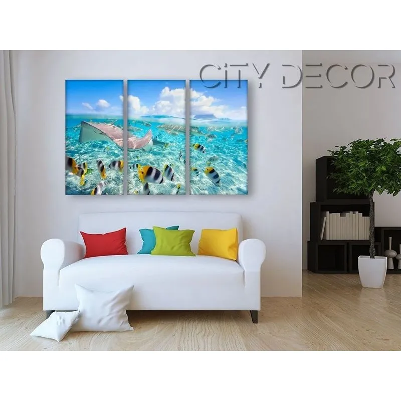 Модульная картина Citydecor Море/Водопады арт. 7.69 (3 модуля) 75x117 см