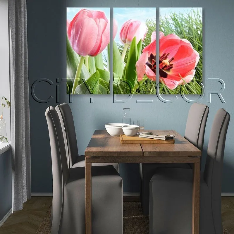 Модульная картина Citydecor Цветы/Растения арт. 7.81 (3 модуля) 75x117 см