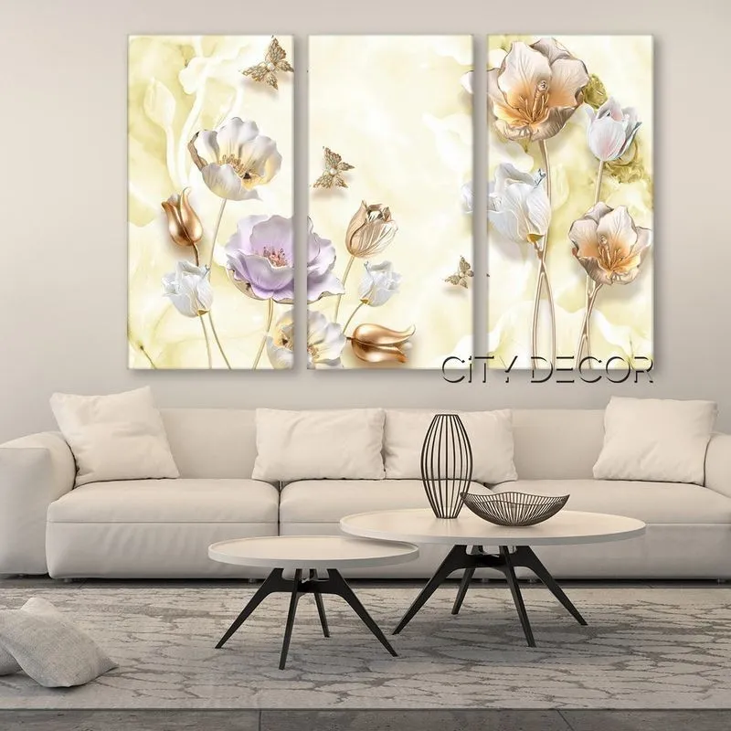 Модульная картина Citydecor Цветы/Растения арт. 7.97 (3 модуля) 75x117 см