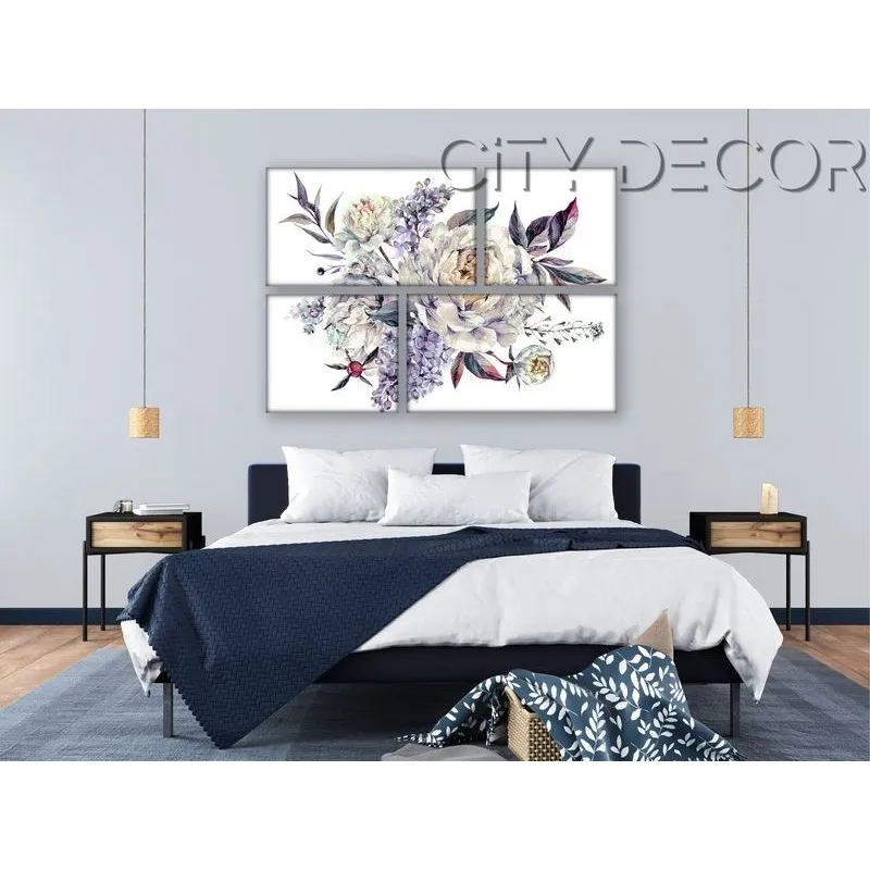Модульная картина Citydecor Цветы/Растения арт. 8.11 (4 модуля) 83x118 см