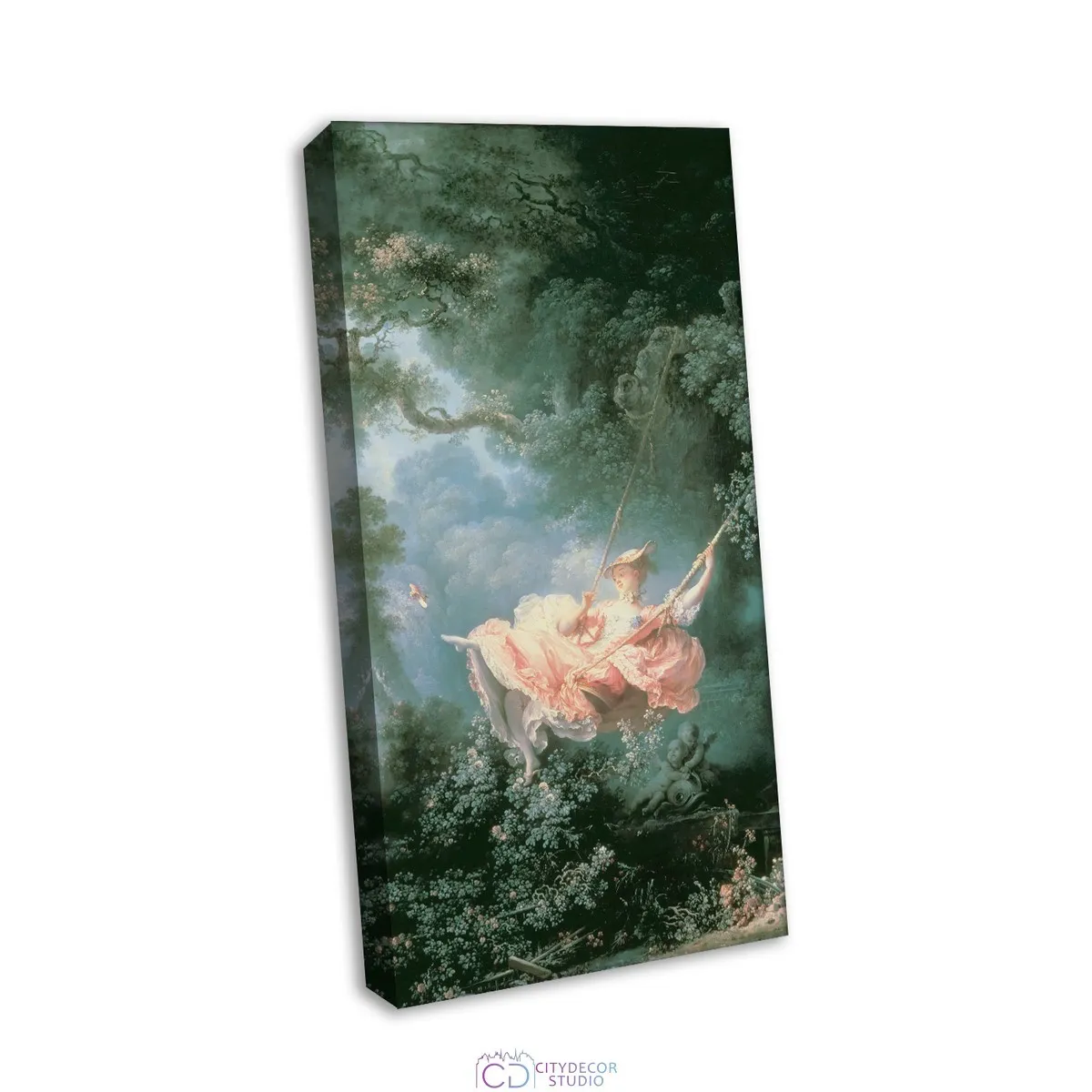 Модульная картина Citydecor &quot;Качели&quot;, Жан Оноре Фрагонар. Репродукция, арт.9.41 (1 модуль) 75x37 см