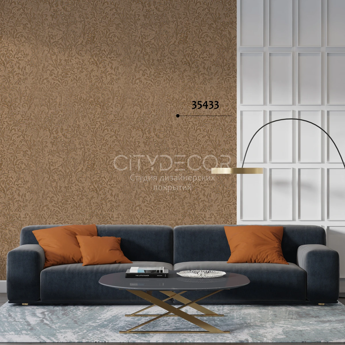 Обои Marburg Aura 35433 виниловые на флизелине горячего тиснения 1,06x10,05м