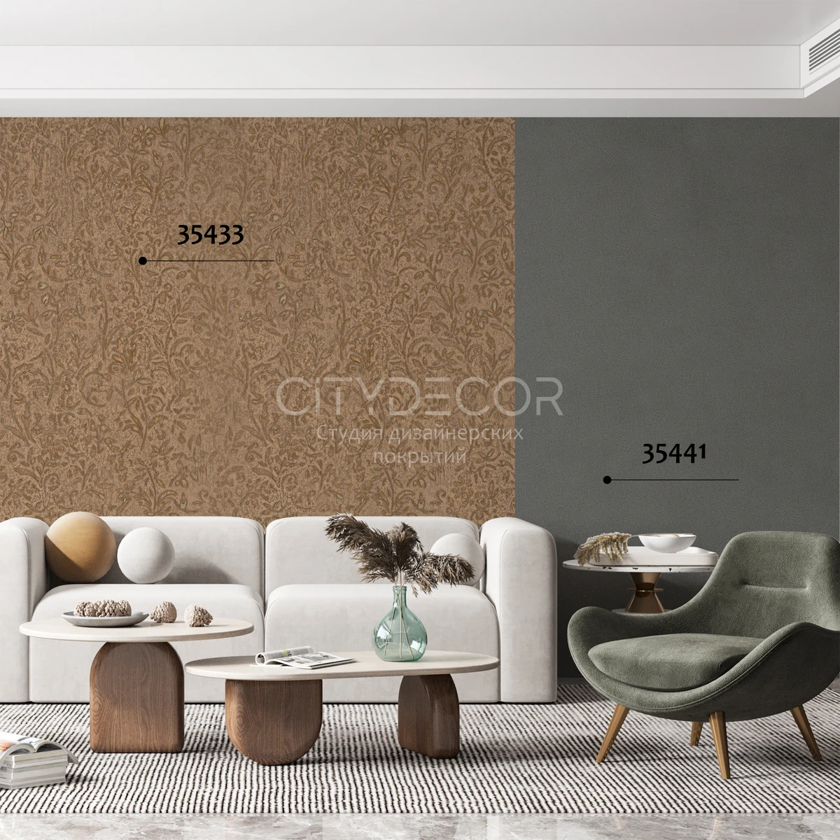 Обои Marburg Aura 35433 виниловые на флизелине горячего тиснения 1,06x10,05м