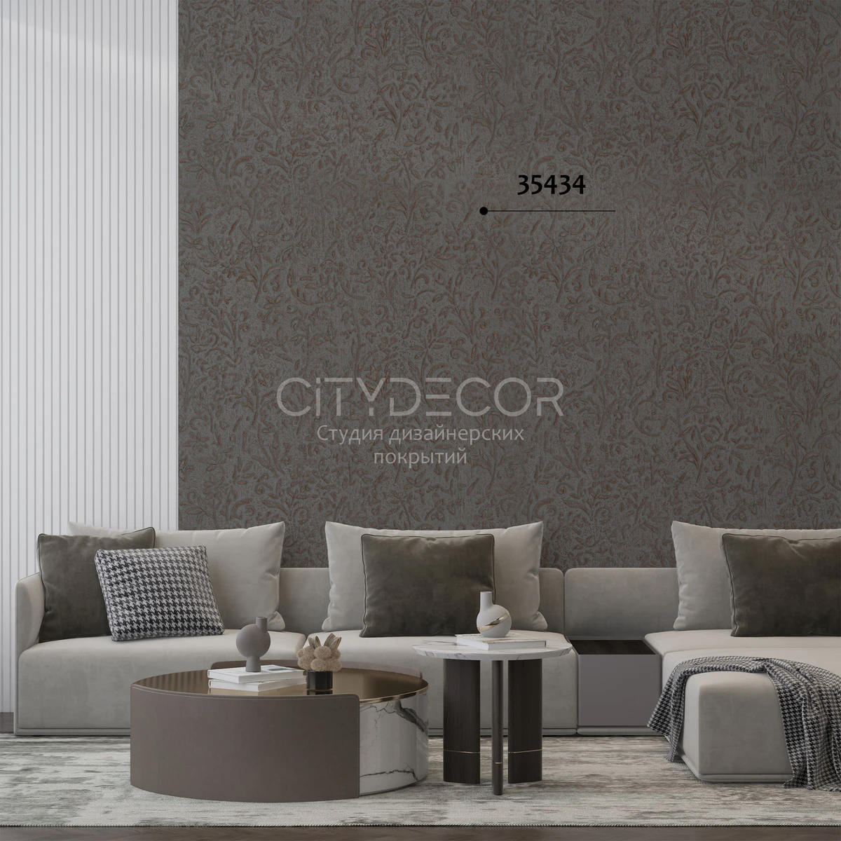 Обои Marburg Aura 35434 виниловые на флизелине горячего тиснения 1,06x10,05м