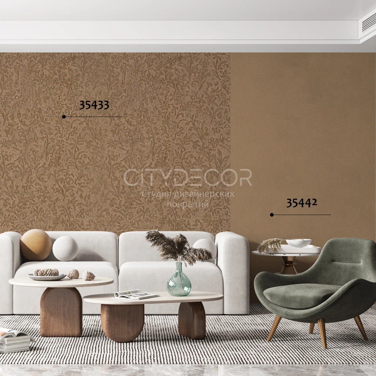 Обои Marburg Aura 35442 виниловые на флизелине горячего тиснения 1,06x10,05м