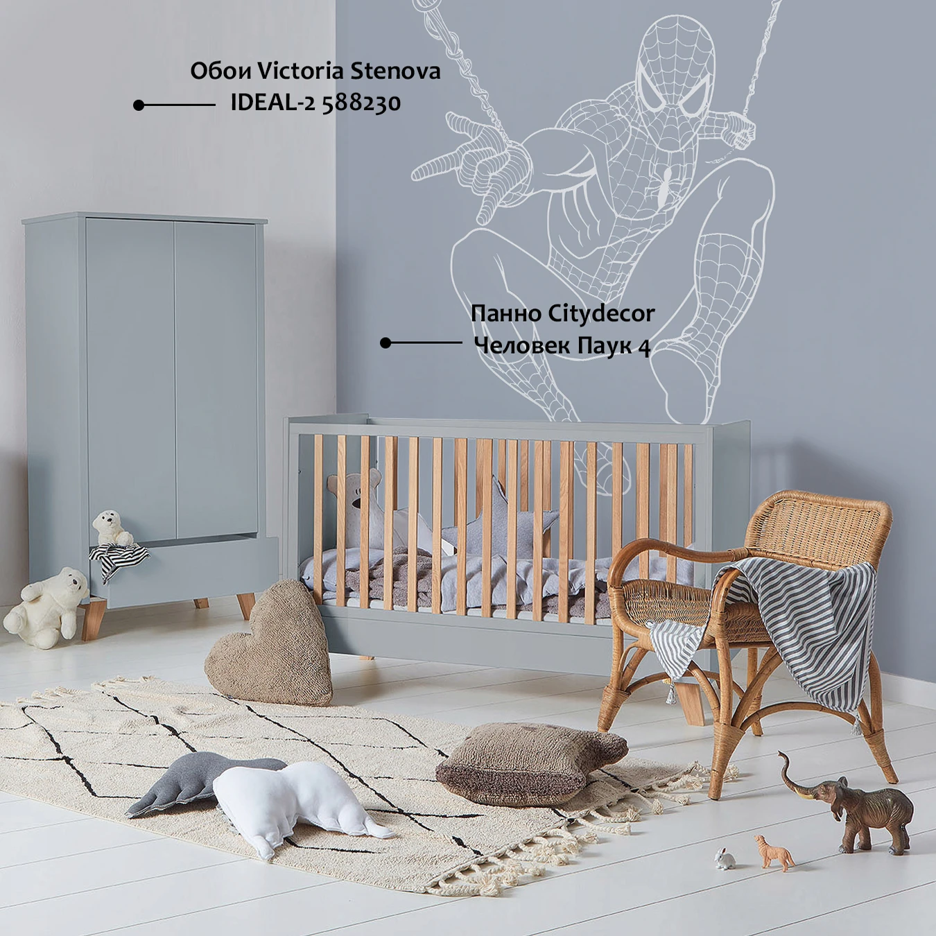Обои Victoria Stenova IDEAL-2 588230 виниловые на флизелине горячего тиснения 1,06x10,05м (фоновые однотонные, цвет бело-серый)