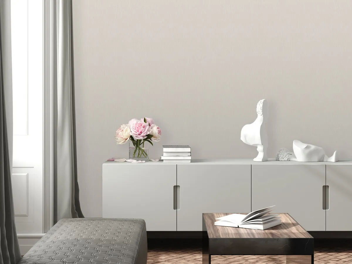 Обои Victoria Stenova IDEAL-2 588240 виниловые на флизелине горячего тиснения (фоновые однотонные) (светло-бежевый) (1,06x10,05м)