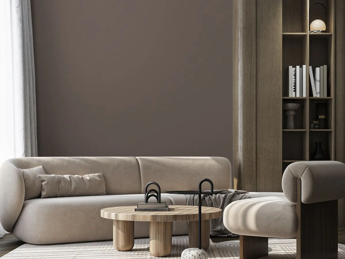 Обои Victoria Stenova IDEAL-3 589365 виниловые на флизелине горячего тиснения (фоновые однотонные) (коричневый) (1,06x10,05м)