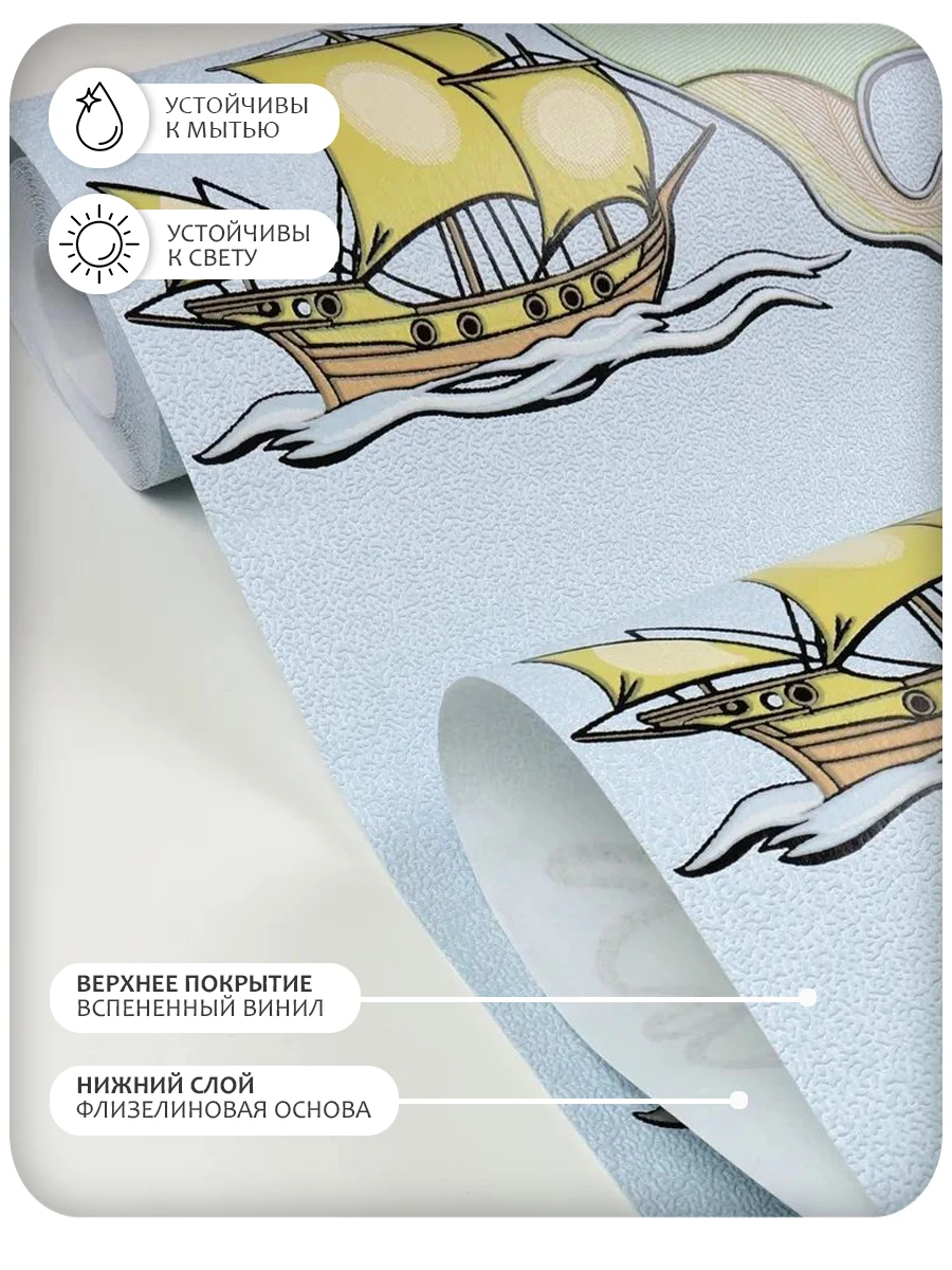 Обои BelVinil Континенты 81 (карта мира) виниловые на флизелине (1,06x10,05м)