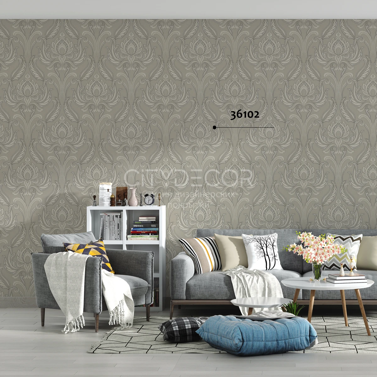 Обои Marburg Melange 36102 виниловые на флизелине горячего тиснения 1,06x10,05м