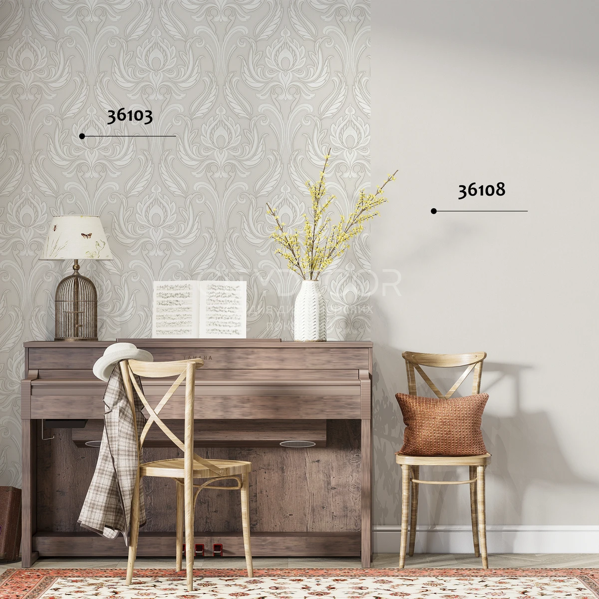 Обои Marburg Melange 36108 виниловые на флизелине горячего тиснения 1,06x10,05м