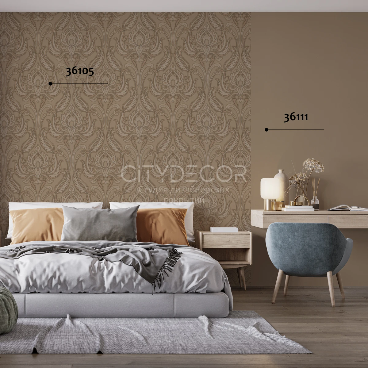 Обои Marburg Melange 36111 виниловые на флизелине горячего тиснения 1,06x10,05м