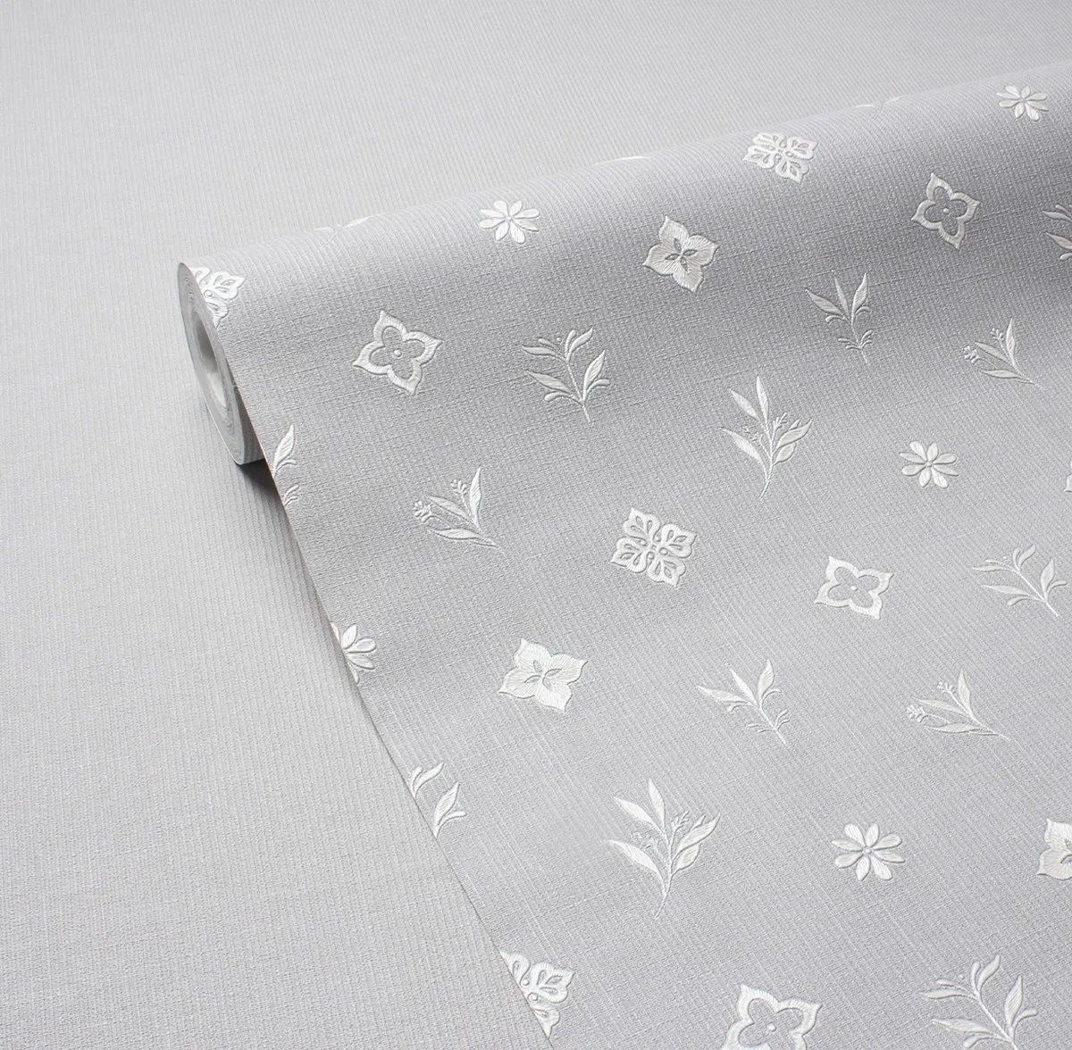 Обои Victoria Stenova MONOGRAMMA 589255 виниловые на флизелине горячего тиснения (серый) (1,06x10,05м)