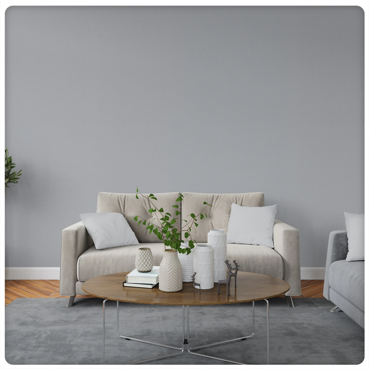 Обои Palitra Monochrome HC71822-45 виниловые на флизелине горячего тиснения 1,06x10,05м (фоновые однотонные, цвет серо-голубой)