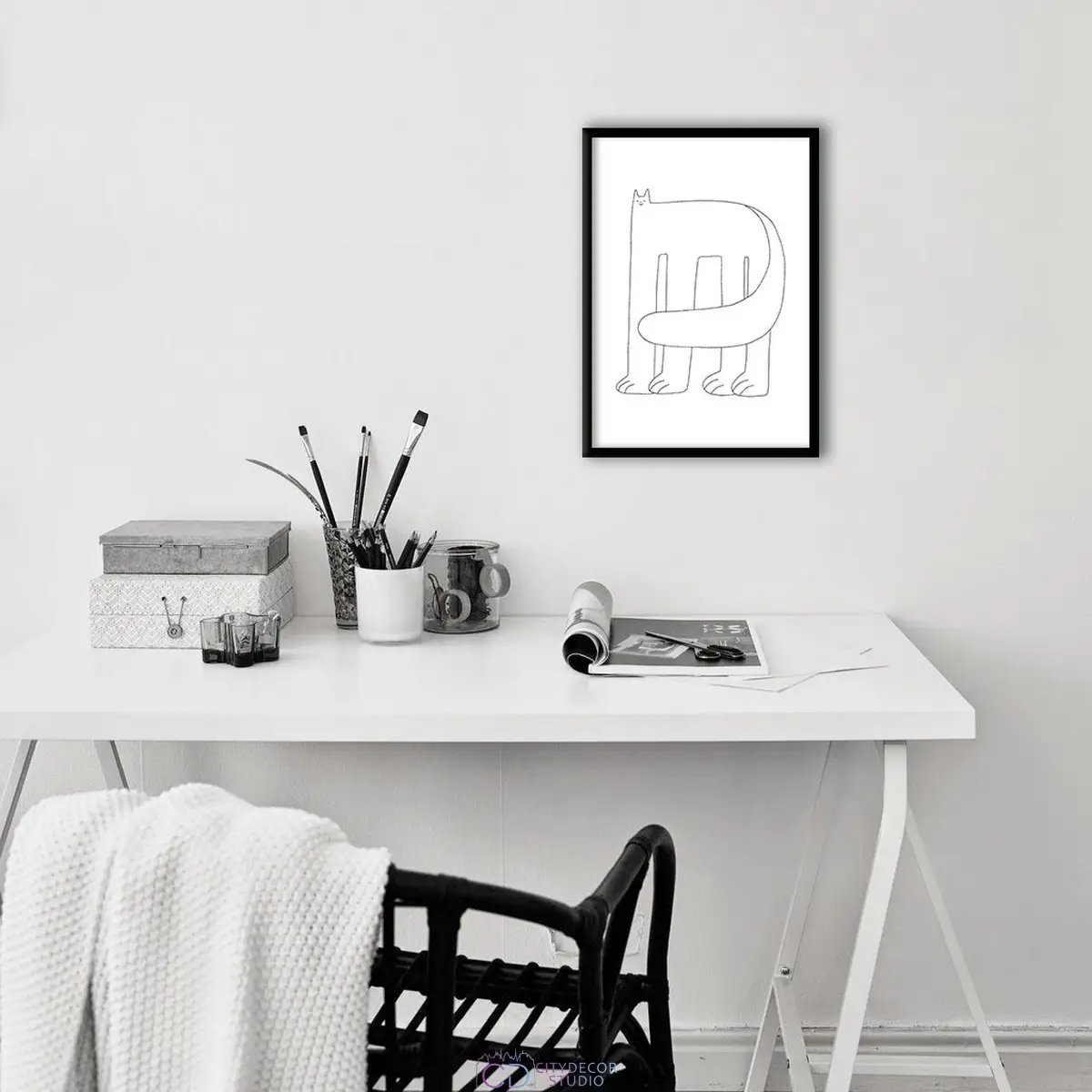 Дизайнерский постер Citydecor Большой кот арт. 1 (1 постер 21x30 см без рамы)