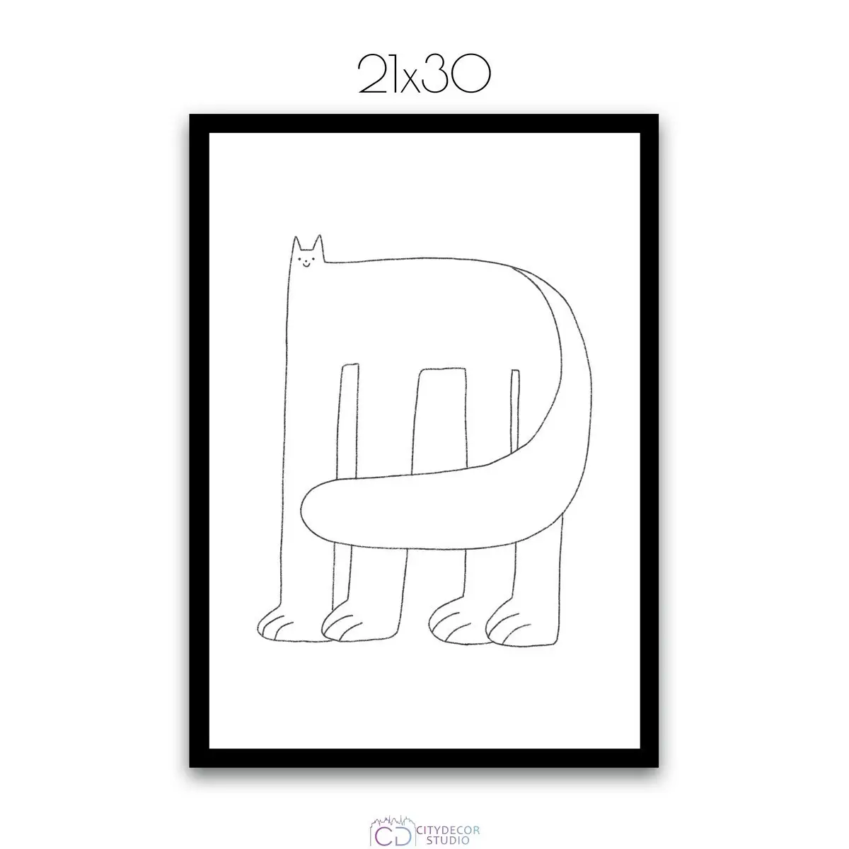 Дизайнерский постер Citydecor Большой кот арт. 1 (1 постер 21x30 см без рамы)