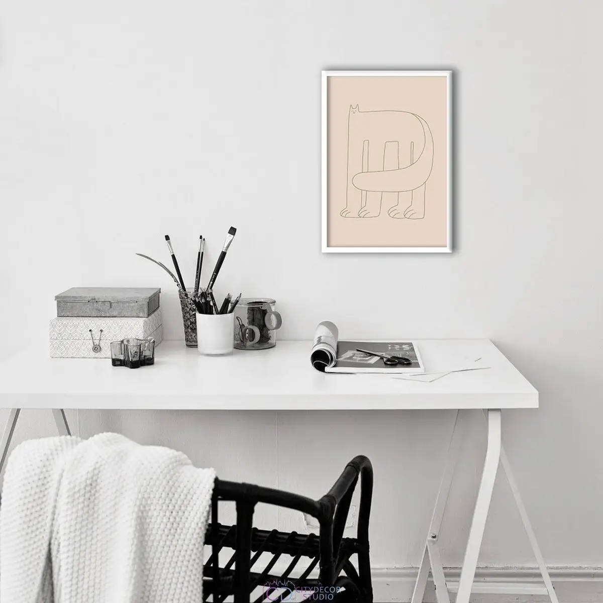 Дизайнерский постер Citydecor Большой кот арт. 3 (1 постер 21x30 см без рамы)