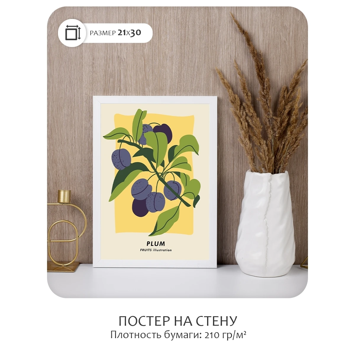 Постер Citydecor Фрукты арт. 8 (1 постер 21x30 см без рамы)