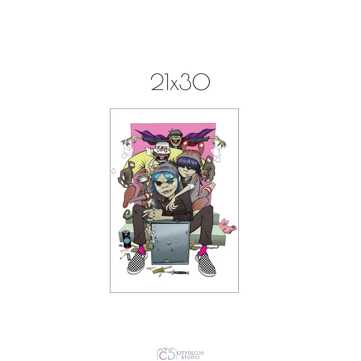 Постер Citydecor Gorillaz арт. 1 (1 постер 21x30 см без рамы)