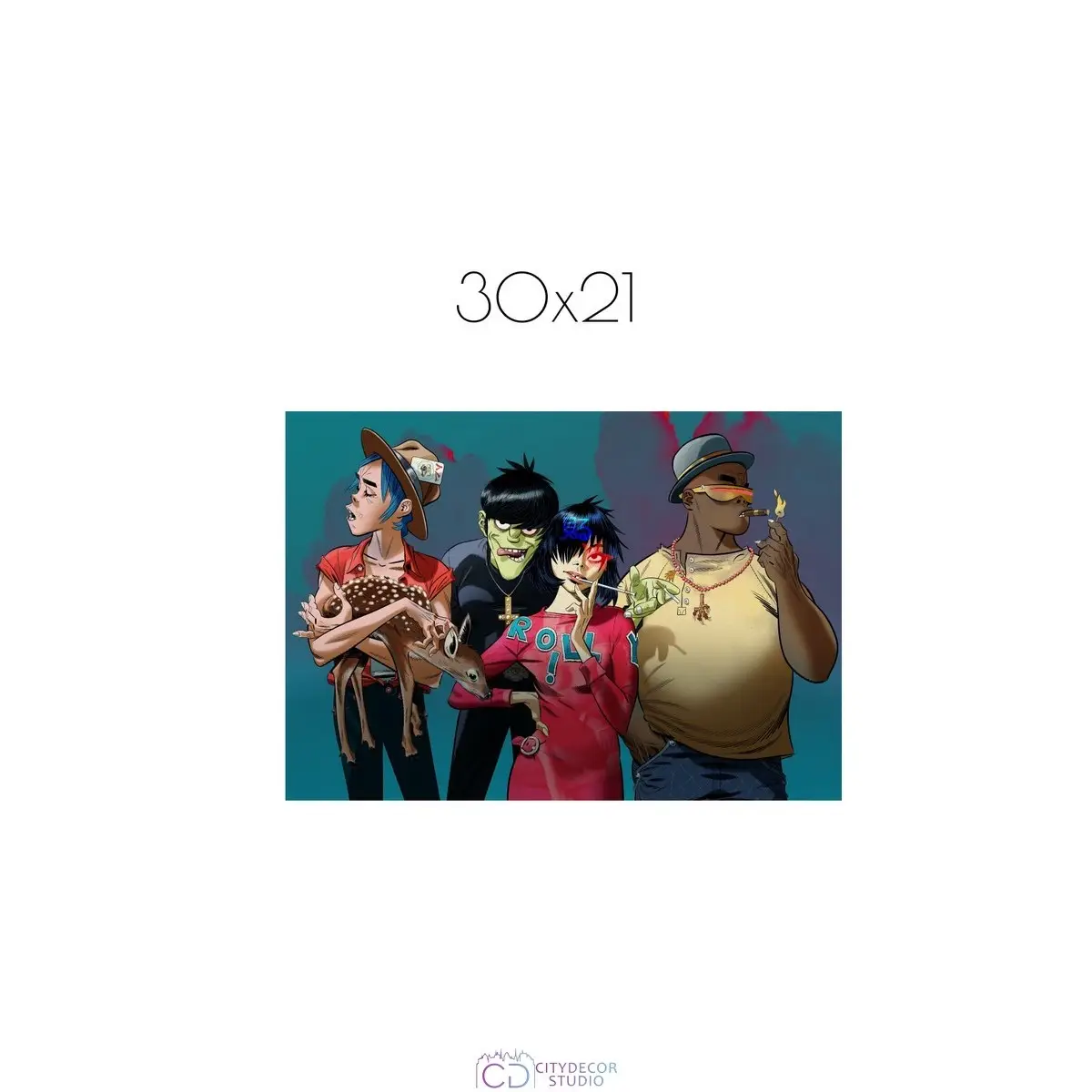 Постер Citydecor Gorillaz арт. 2 (1 постер 21x30 см без рамы)