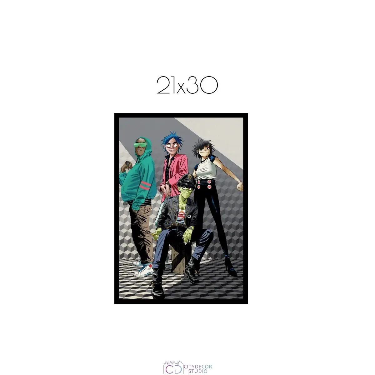 Постер Citydecor Gorillaz арт. 3 (1 постер 21x30 см без рамы)