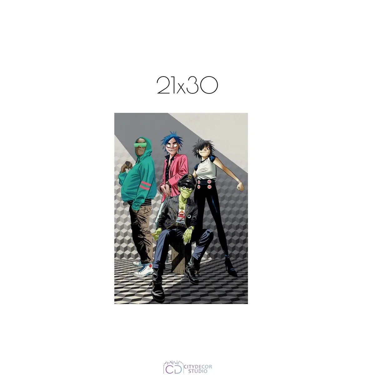 Постер Citydecor Gorillaz арт. 3 (1 постер 21x30 см без рамы)