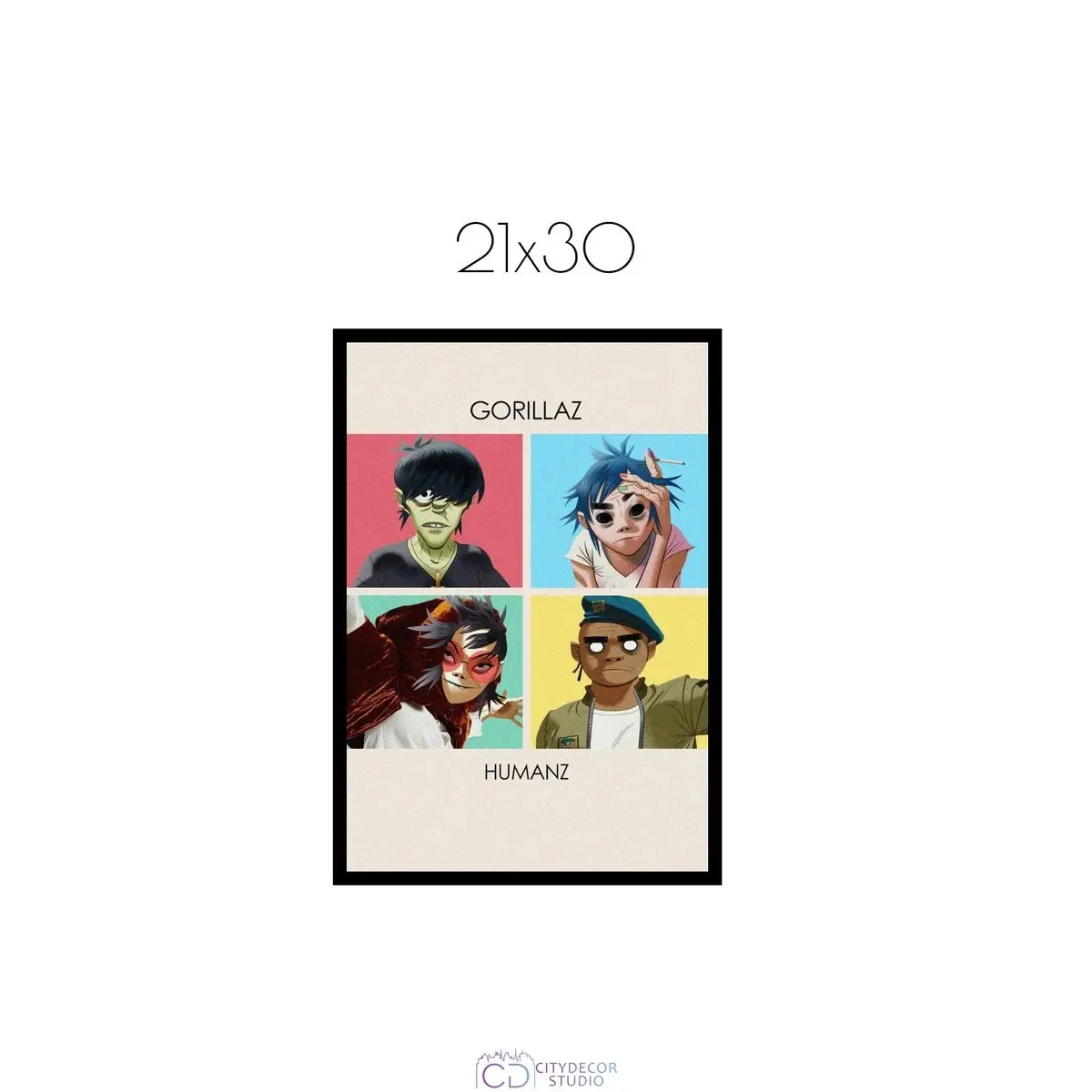 Постер Citydecor Gorillaz арт. 6 (1 постер 21x30 см без рамы)