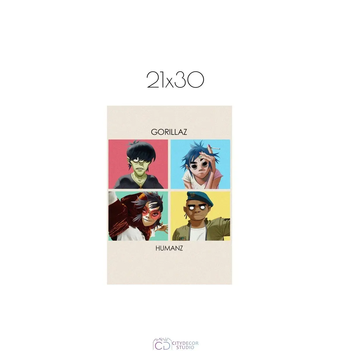 Постер Citydecor Gorillaz арт. 6 (1 постер 21x30 см без рамы)