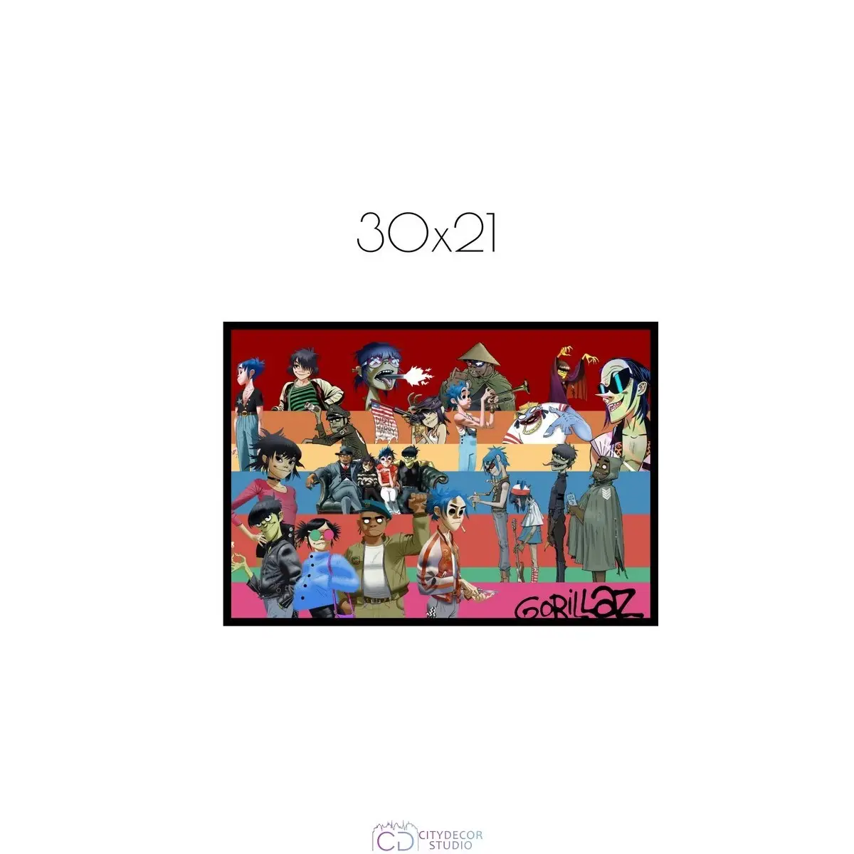 Постер Citydecor Gorillaz арт. 7 (1 постер 21x30 см без рамы)