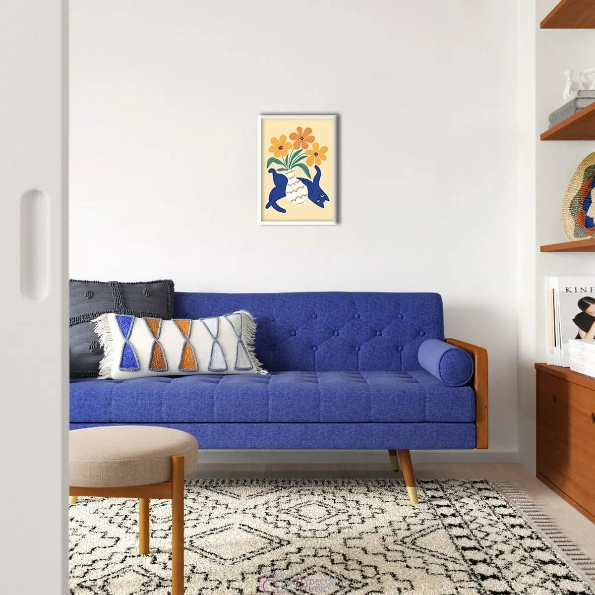 Дизайнерский постер Citydecor Кот и ваза арт. 1 (1 постер 21x30 см без рамы)