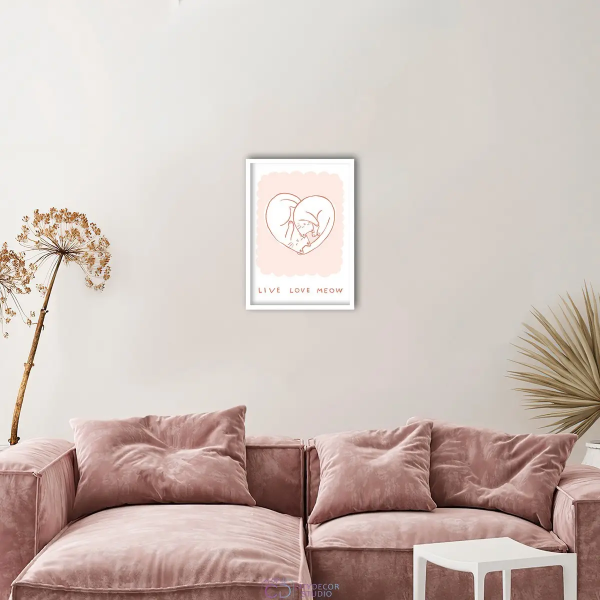 Дизайнерский постер Citydecor Live, love, meow арт. 1 (1 постер 21x30 см без рамы)