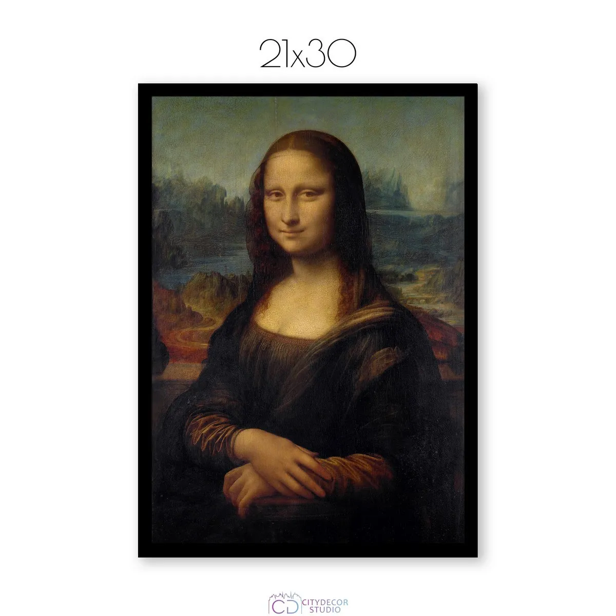 Постер Citydecor "Мона Лиза", Леонардо да Винчи. Репродукция (1 постер 21x30 см без рамы)