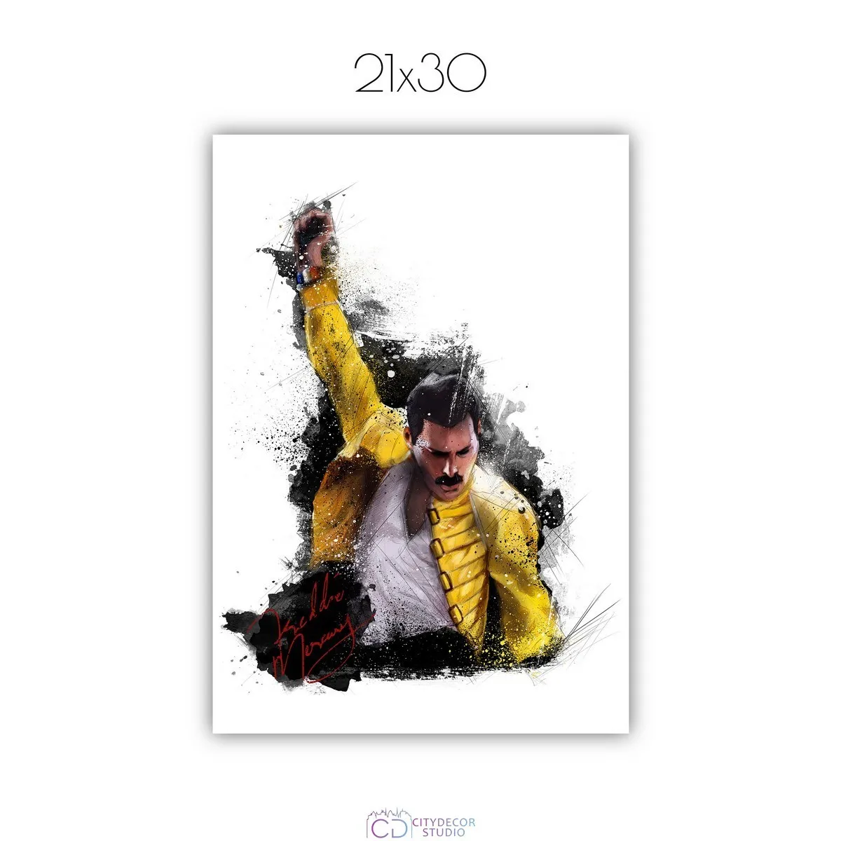 Постер Citydecor Freddie Mercury арт. 1 (1 постер 21x30 см без рамы)
