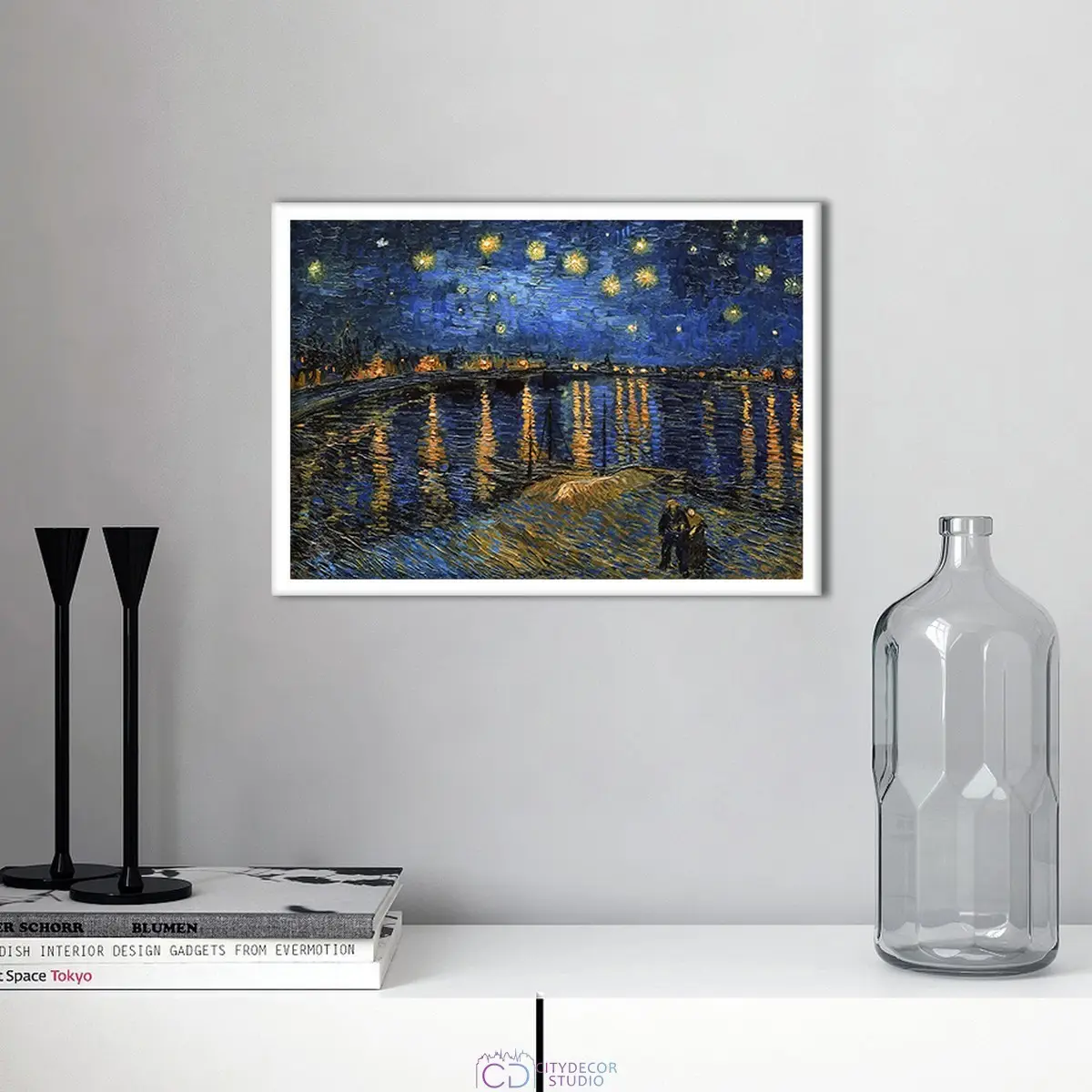 Постер Citydecor "Звездная ночь над Роной", Винсент ван Гог. Репродукция (1 постер 21x30 см без рамы)