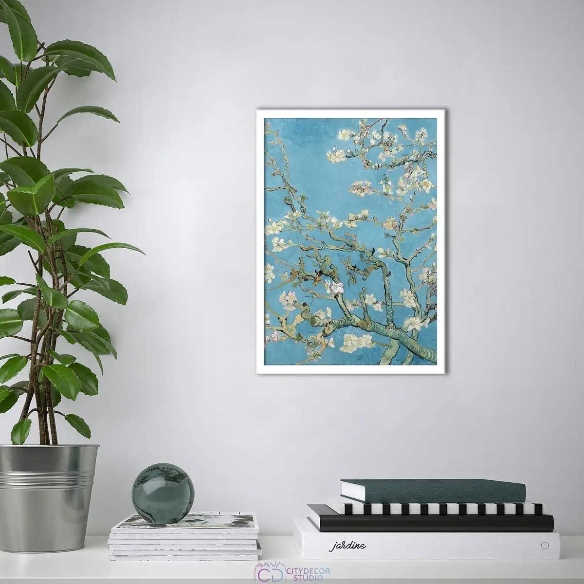 Постер Citydecor "Цветущие ветки миндаля", Винсент ван Гог (1 постер 21x30 см без рамы)