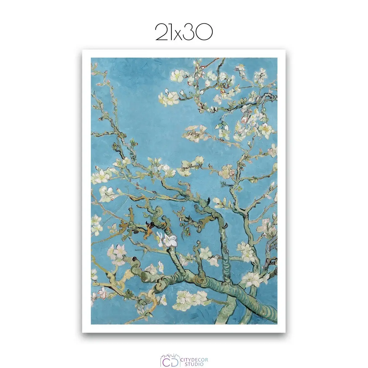 Постер Citydecor "Цветущие ветки миндаля", Винсент ван Гог (1 постер 21x30 см без рамы)