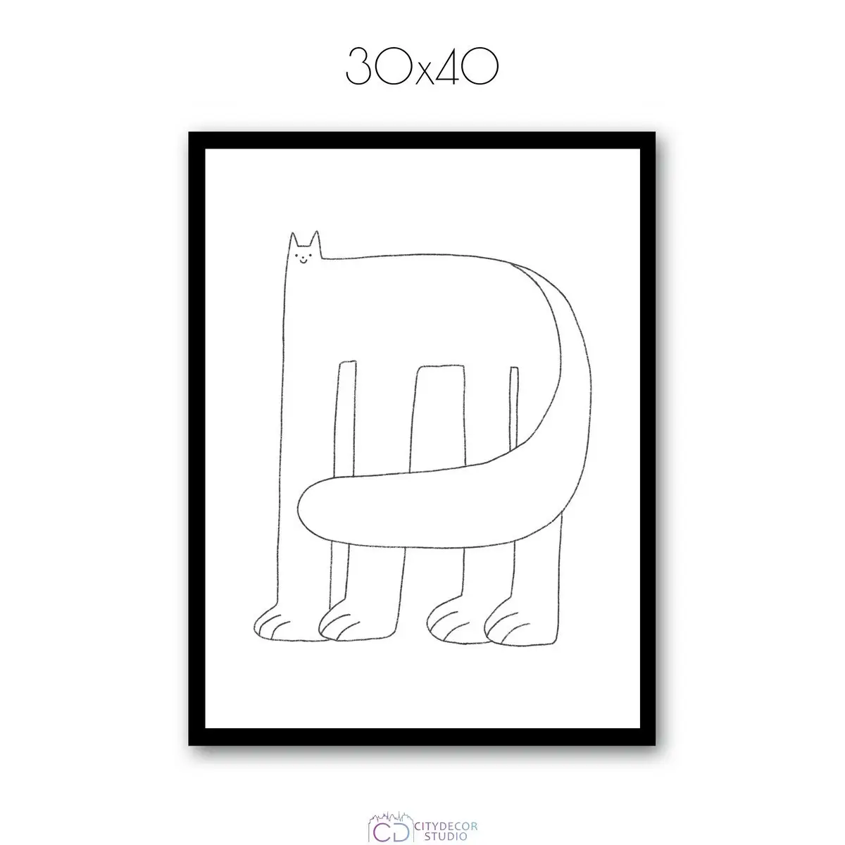 Дизайнерский постер Citydecor Большой кот арт. 1 (1 постер 30x40 см без рамы)