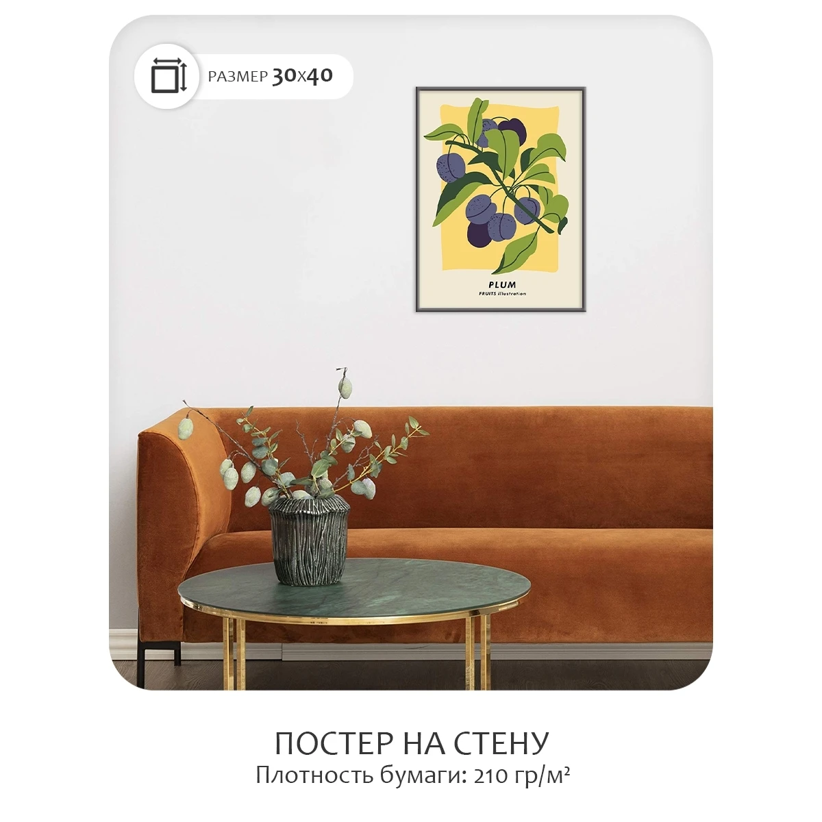 Постер Citydecor Фрукты арт. 8 (1 постер 30x40 см без рамы)