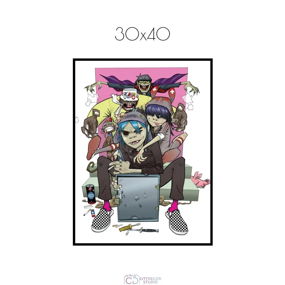 Постер Citydecor Gorillaz арт. 1 (1 постер 30x40 см без рамы)