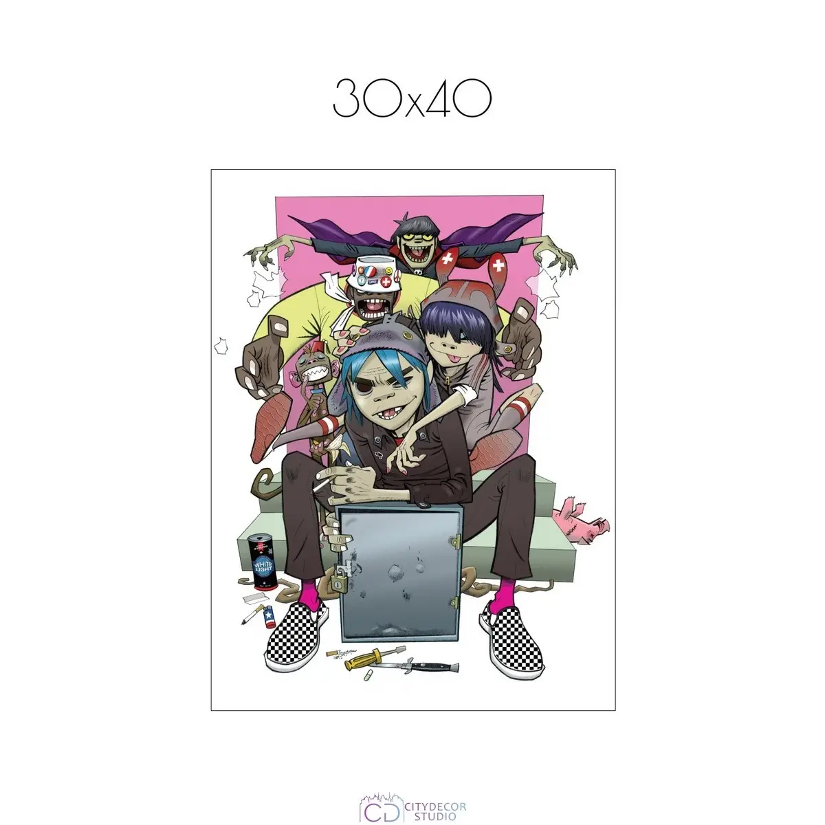 Постер Citydecor Gorillaz арт. 1 (1 постер 30x40 см без рамы)