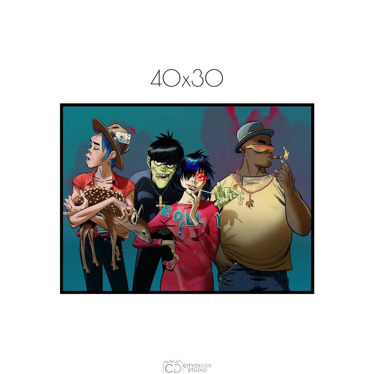 Постер Citydecor Gorillaz арт. 2 (1 постер 30x40 см без рамы)