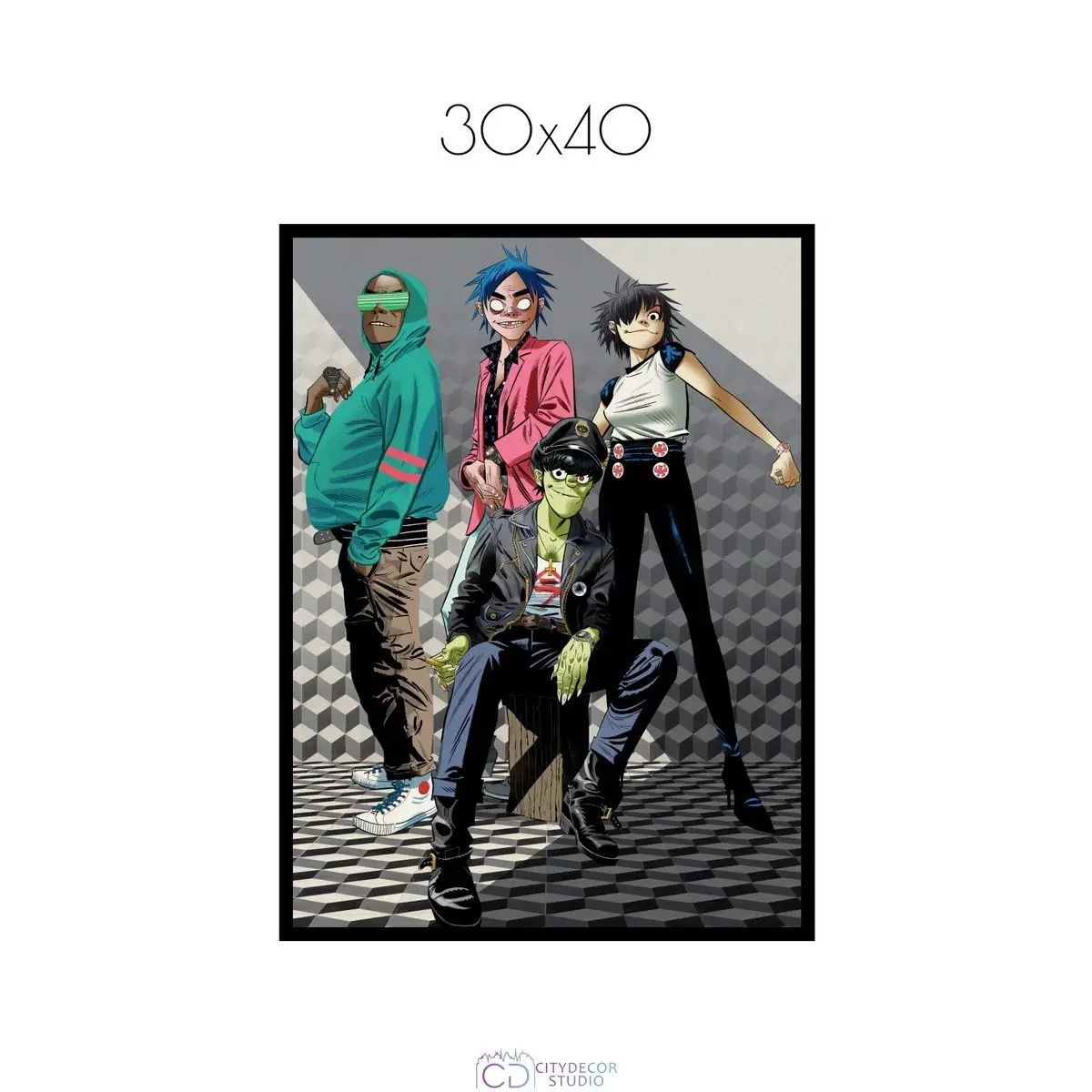 Постер Citydecor Gorillaz арт. 3 (1 постер 30x40 см без рамы)