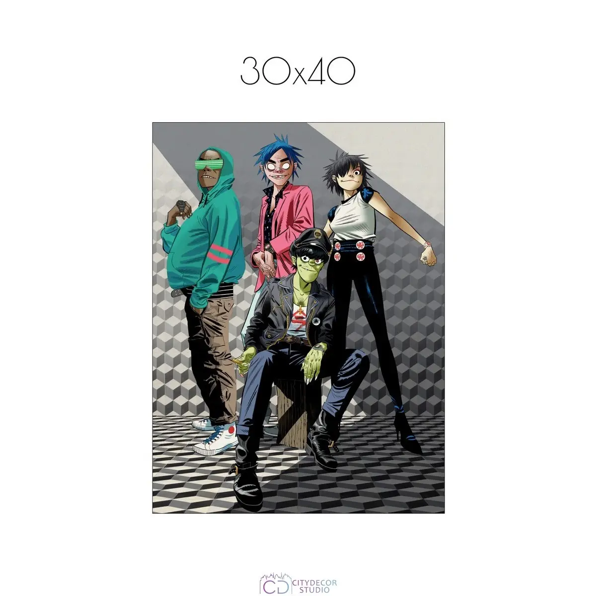 Постер Citydecor Gorillaz арт. 3 (1 постер 30x40 см без рамы)