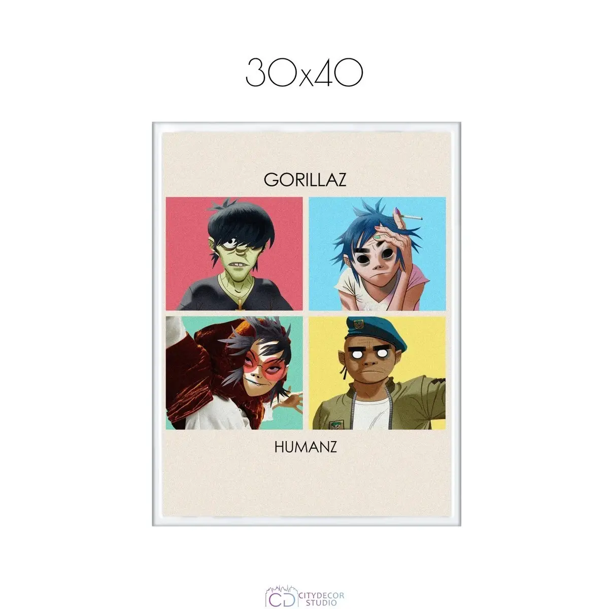 Постер Citydecor Gorillaz арт. 6 (1 постер 30x40 см без рамы)