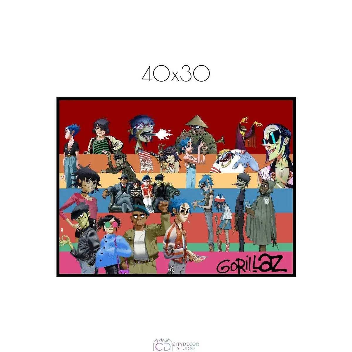 Постер Citydecor Gorillaz арт. 7 (1 постер 30x40 см без рамы)