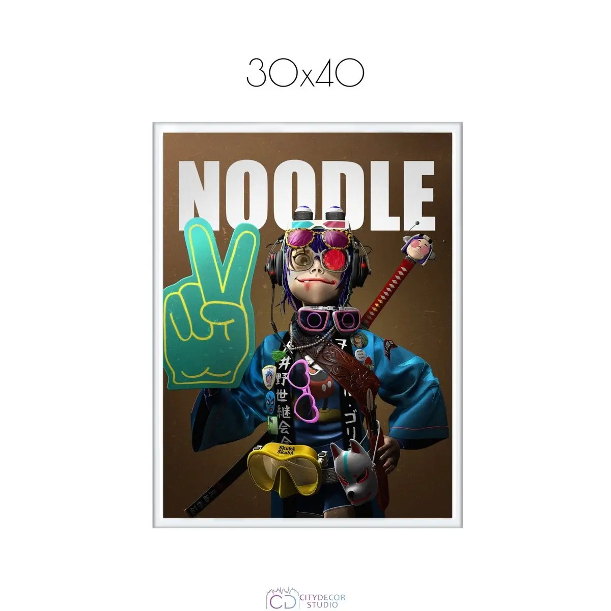 Постер Citydecor Gorillaz арт. 9 (1 постер 30x40 см без рамы)