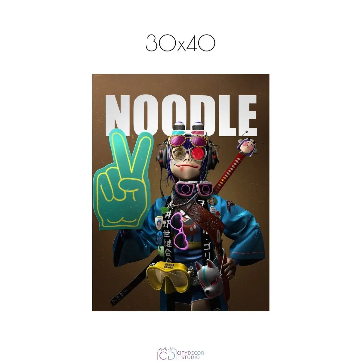 Постер Citydecor Gorillaz арт. 9 (1 постер 30x40 см без рамы)