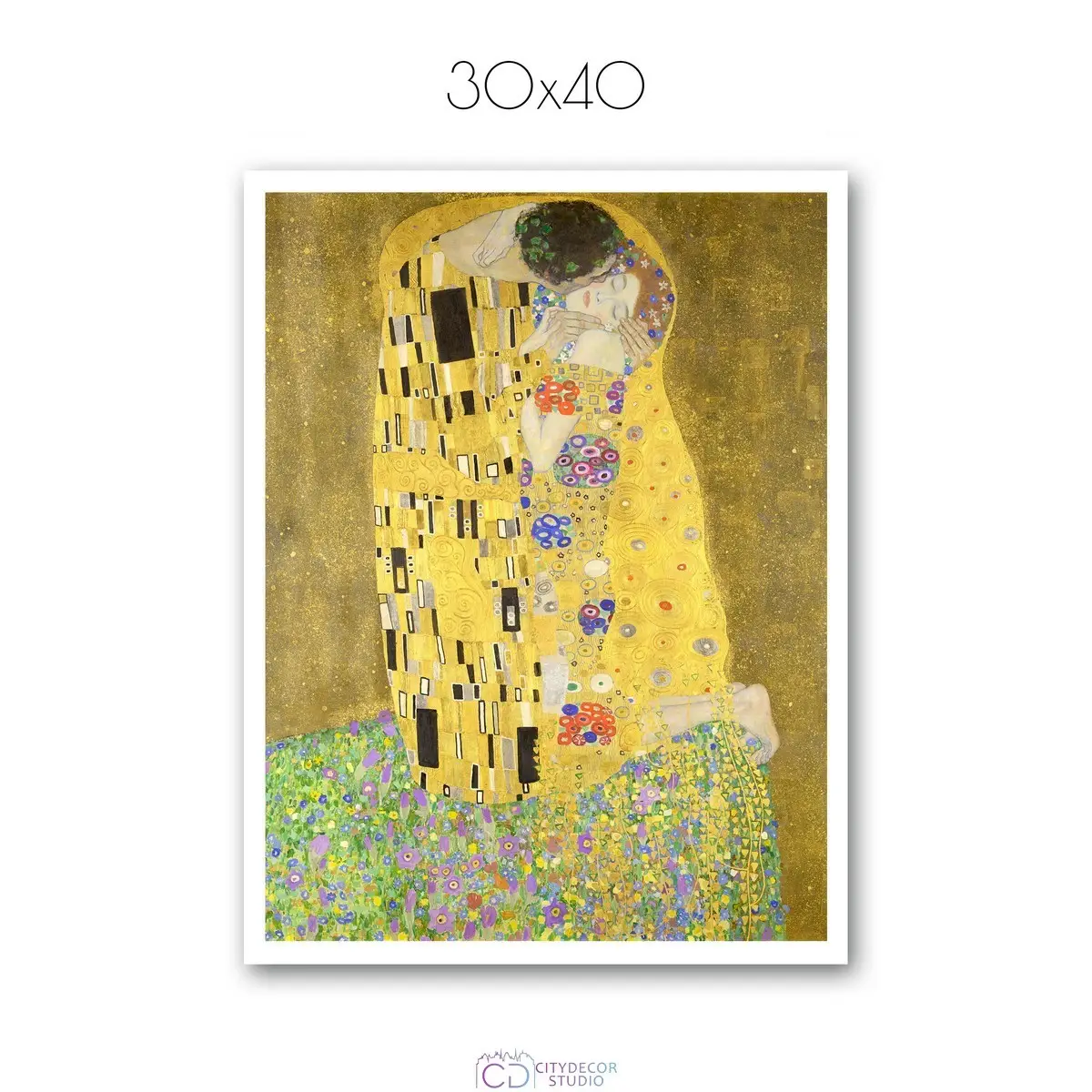 Постер Citydecor "Поцелуй", Густав Климт (1 постер 30x40 см без рамы)